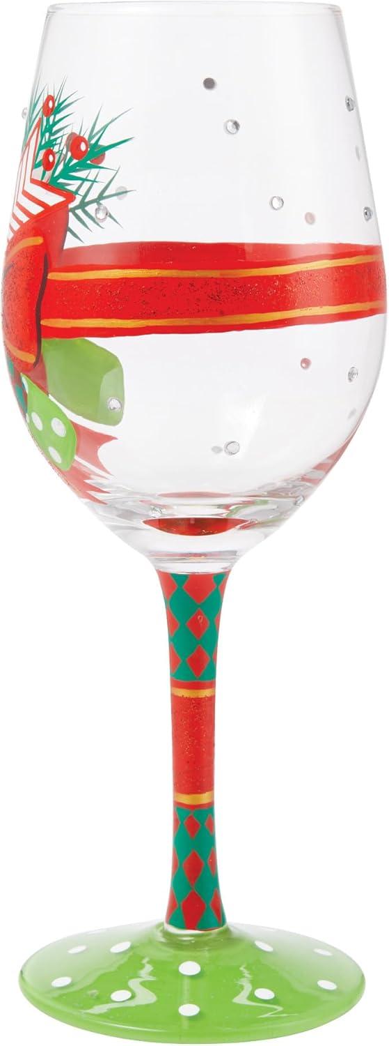 Lolita My Fancy Christmas Hand Painted Wine Glass 9in H