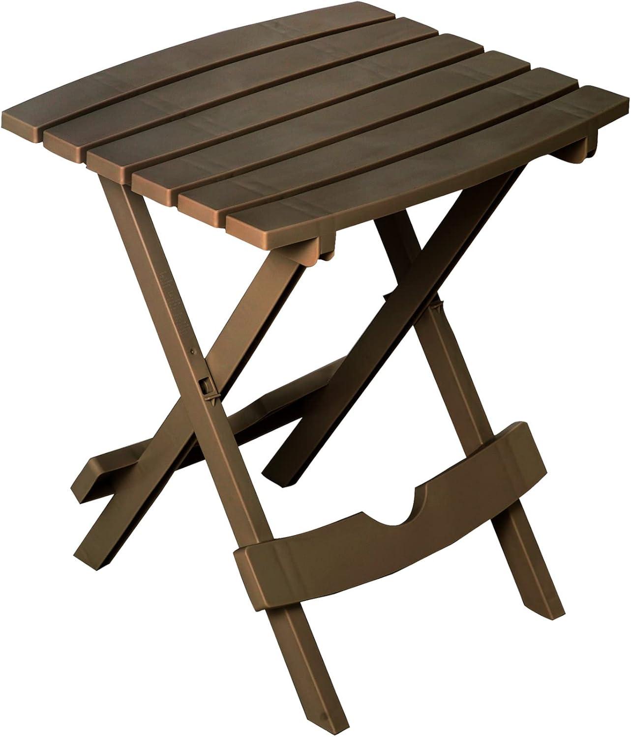 Adams Earth Brown Resin Folding Side Table