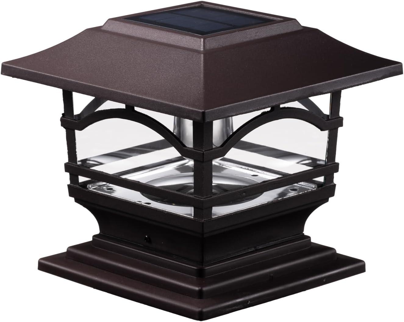 Kingsbridge Dual Lighted Solar Post Cap, Black