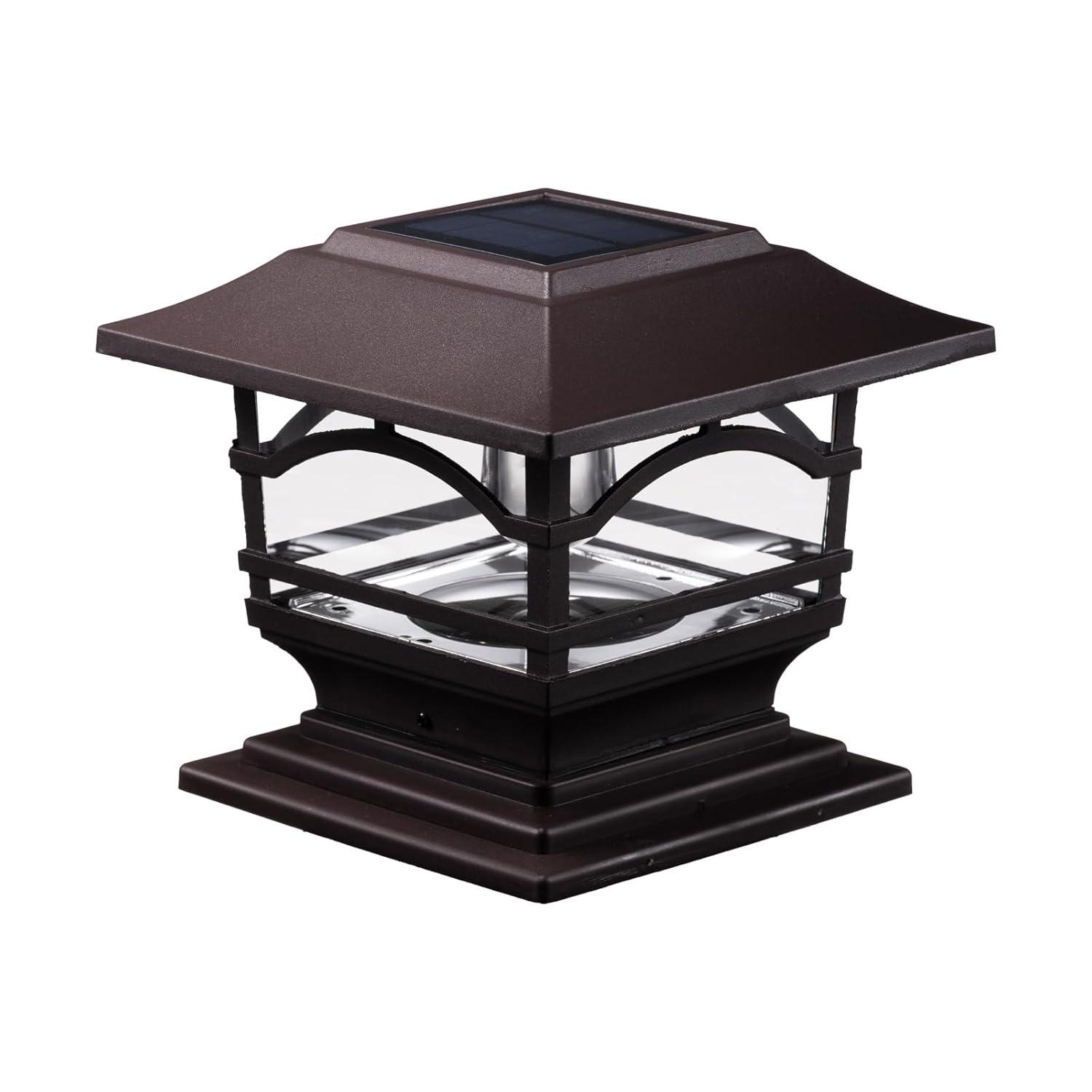 Kingsbridge Dual Lighted Solar Post Cap, Black