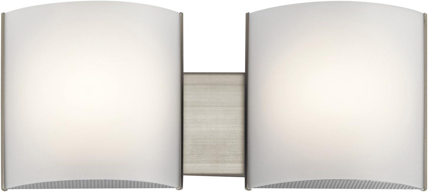 Brushed Nickel 19.25'' LED Wall Sconce with White Shades