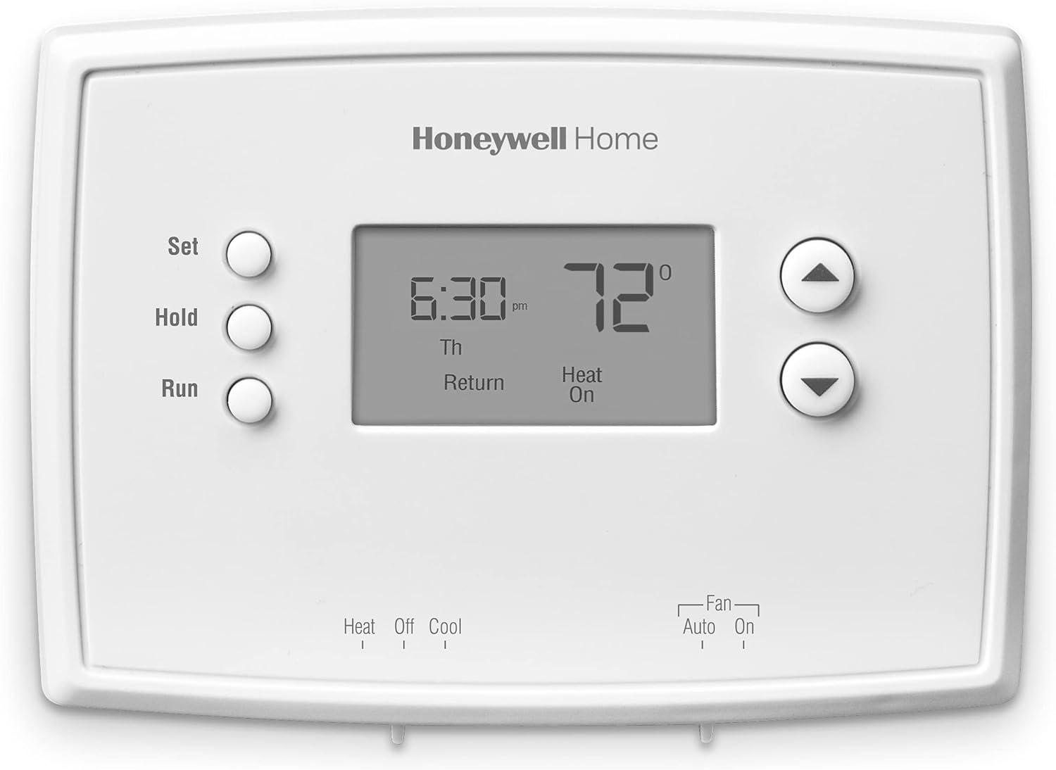 Honeywell White Digital Programmable Thermostat with Heat Pump