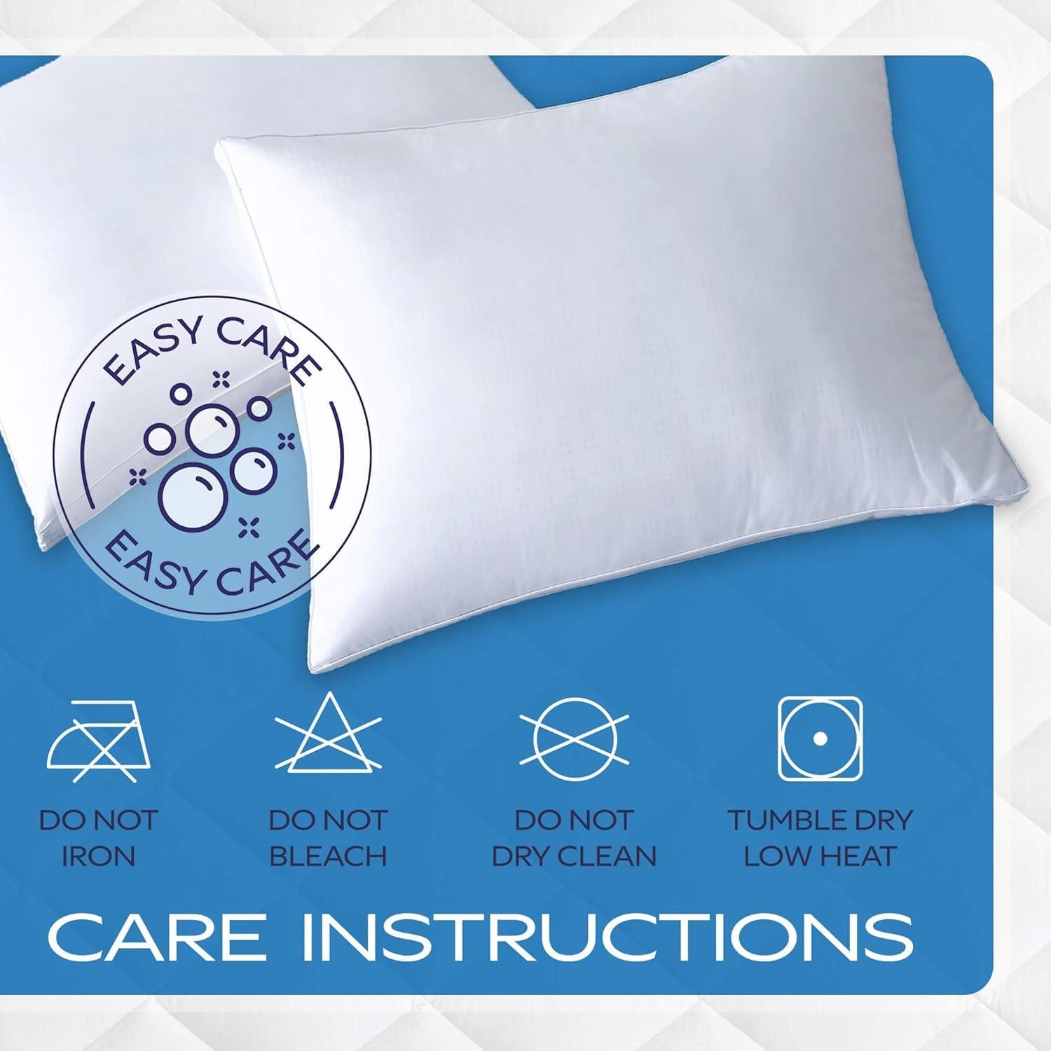 Maxi Breathable Down Alternative Queen Bed Pillow – (2 Pack)