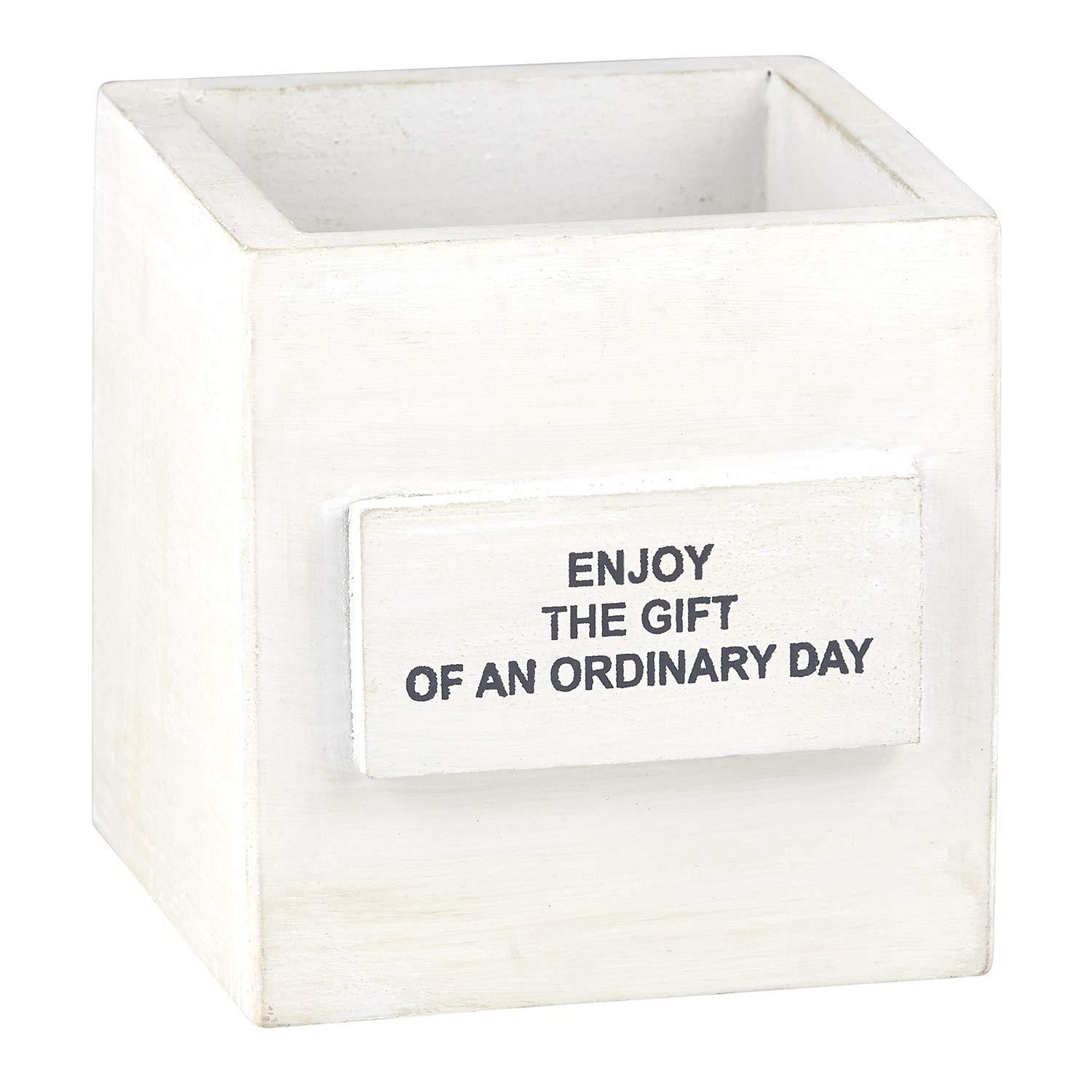 White Wooden Decorative Nest Box with Inspirational Message
