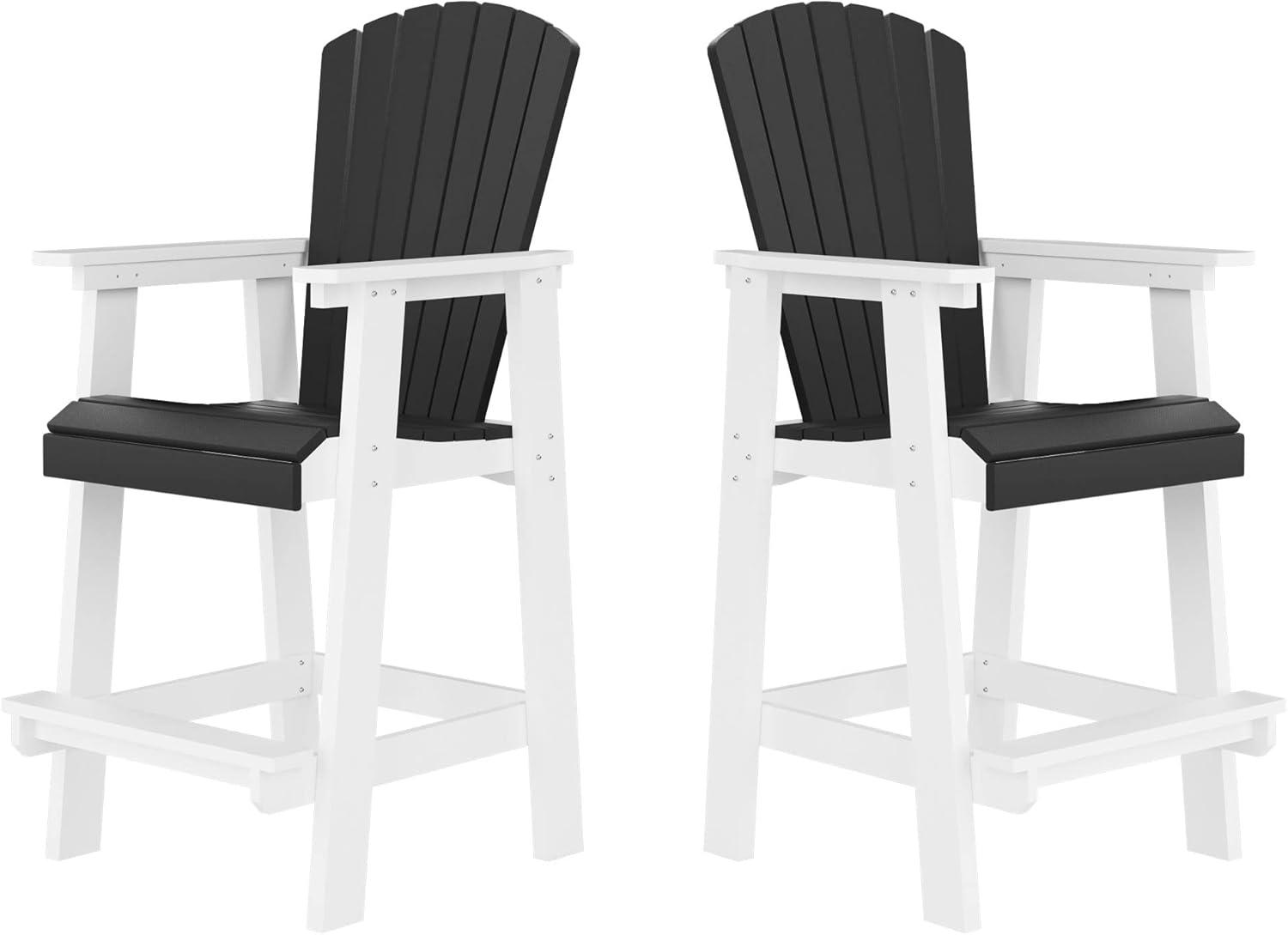 Ceballos Patio Bar Table Set High Top Outdoor Table And Chairs Set Of 5 Bar Table & Stools Set With Tall Adirondack Chairs Set For 4
