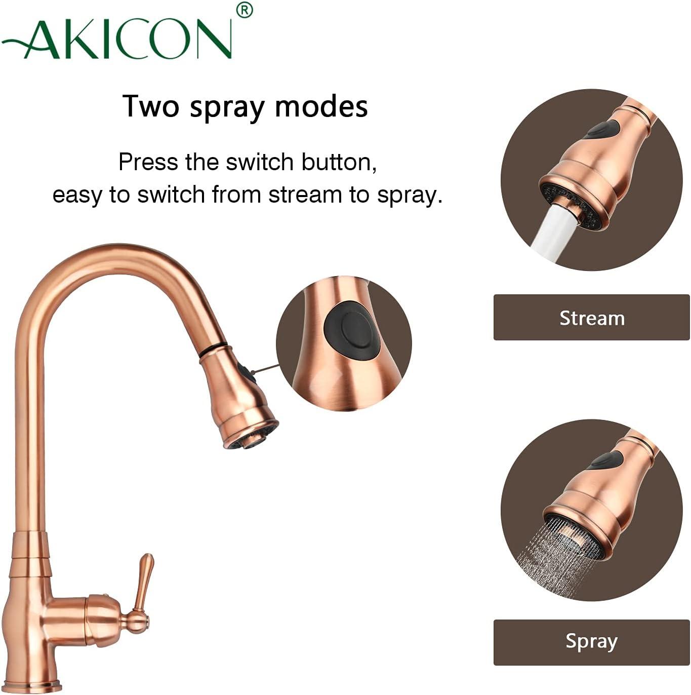 Copper High-Arch Single Handle Kitchen Faucet with 360 Swivel