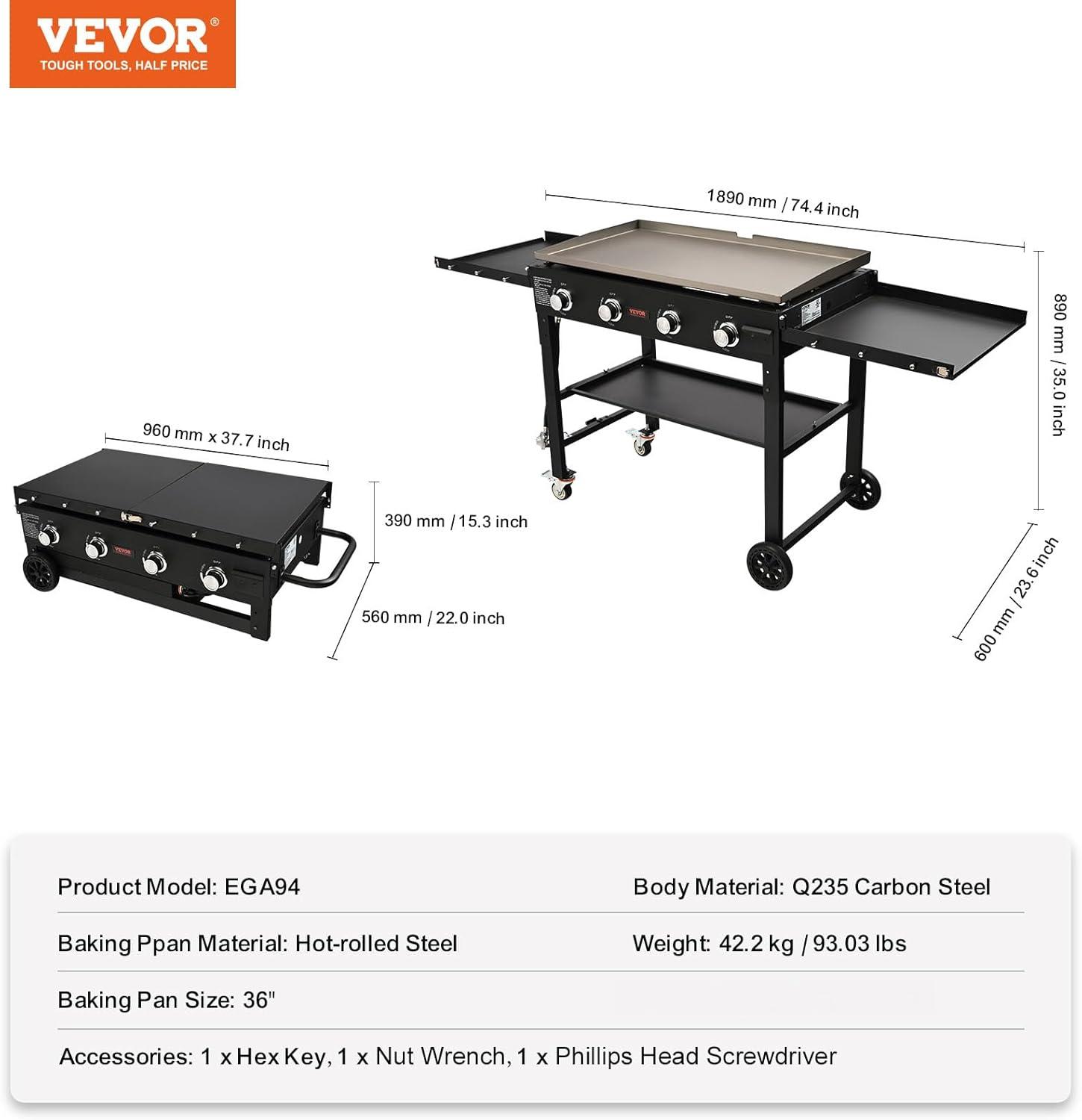 VEVOR 4 - Burner Free Standing Propane Grill