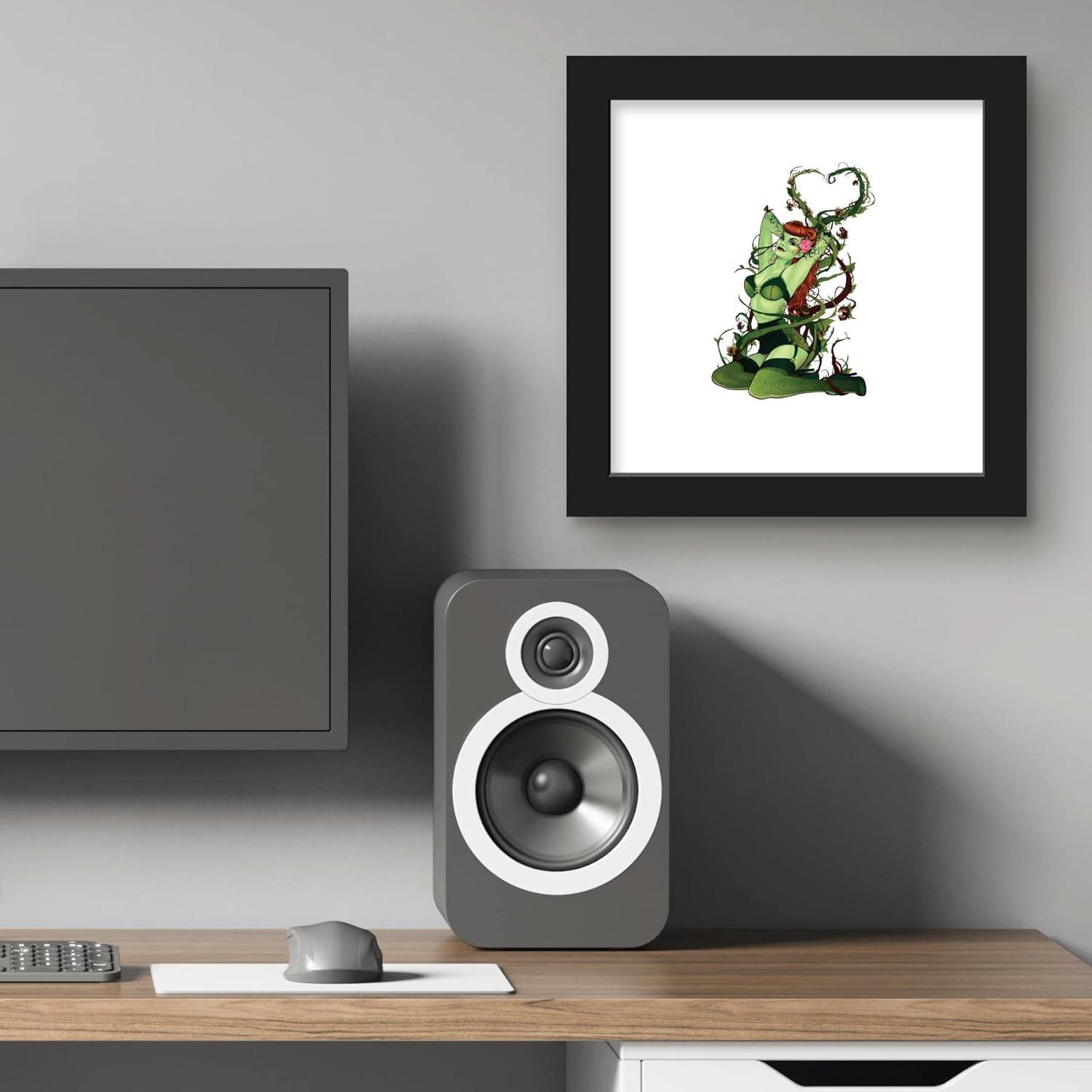 Gallery Pops DC Comics Bombshells - Poison Ivy - Pinup Figure Wall Art, Black Framed Version, 12" x 12"