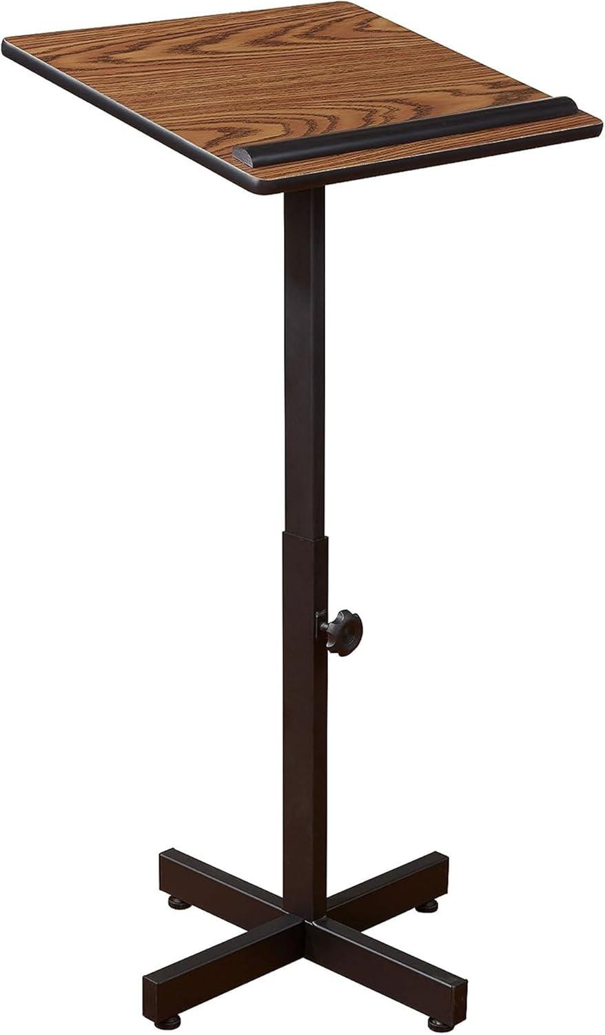 Oklahoma Sound Portable Presentation Adjustable Lectern Stand, Medium Oak