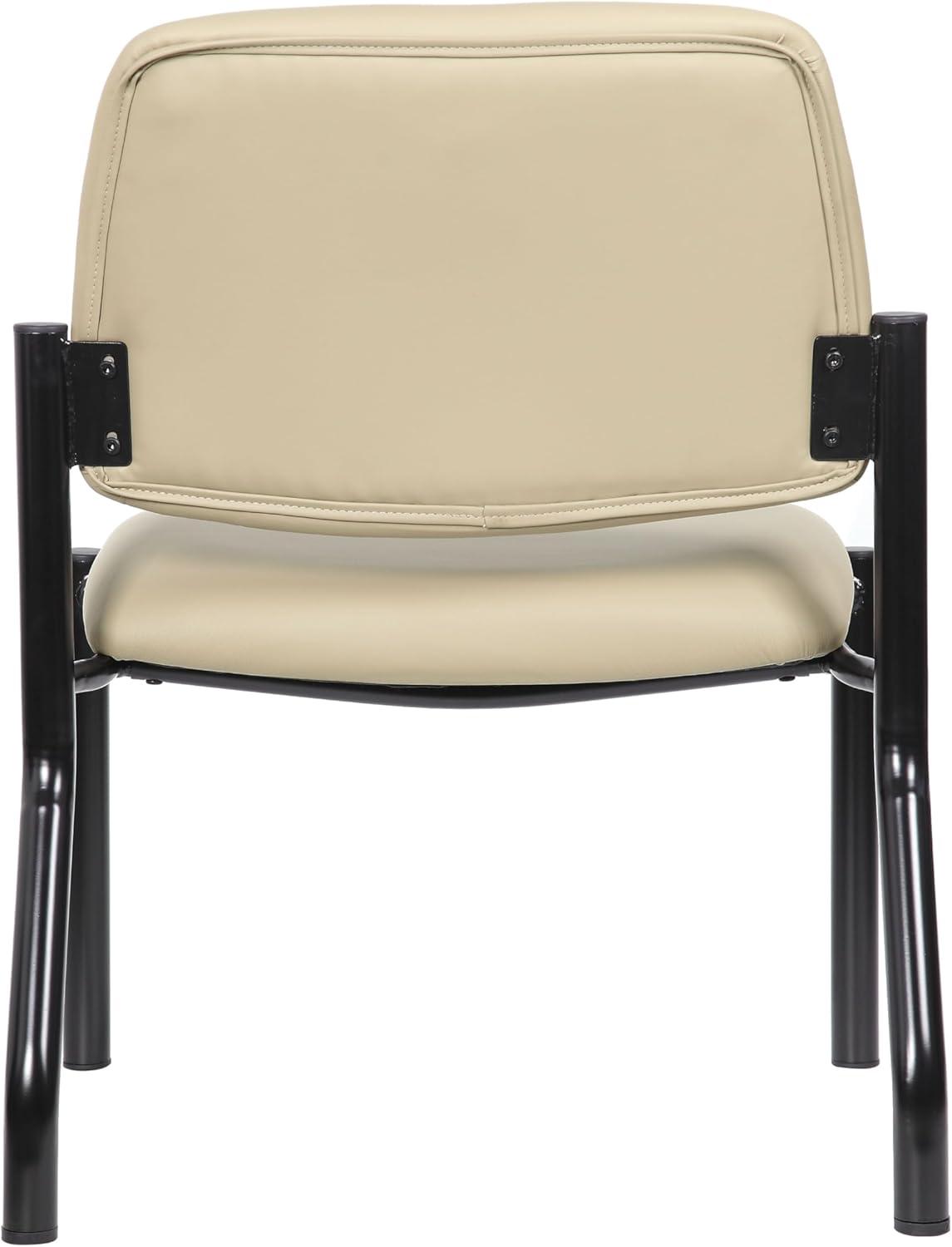 Boss Office Products Antimicrobial Armless Guest Side Chair, 400 lb. weight capacity, Beige