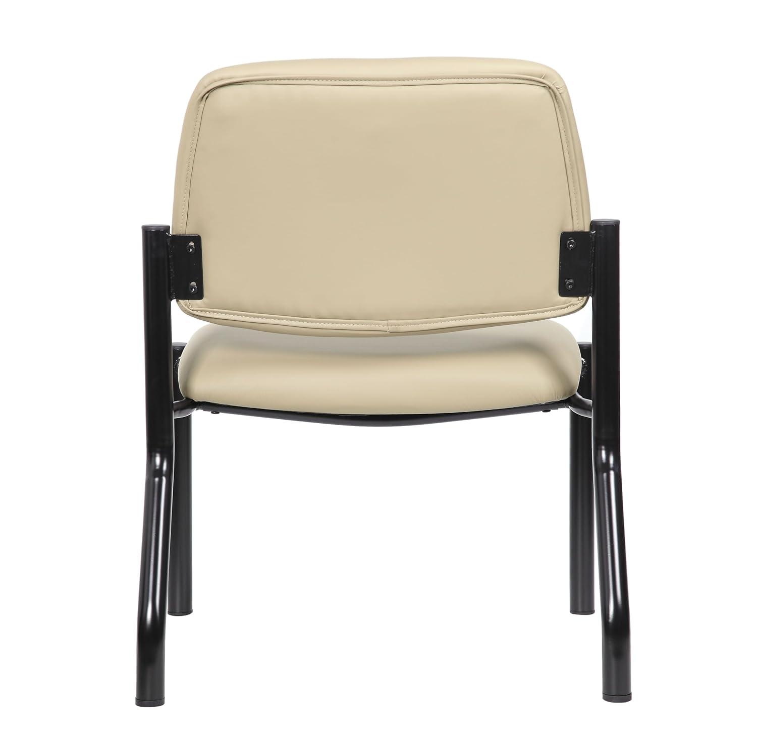 Boss Office Products Antimicrobial Armless Guest Side Chair, 400 lb. weight capacity, Beige