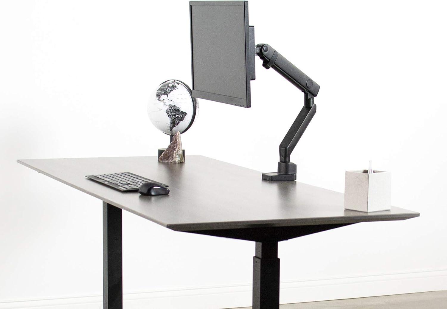 Black Aluminum Full Motion Single Monitor Desk Mount