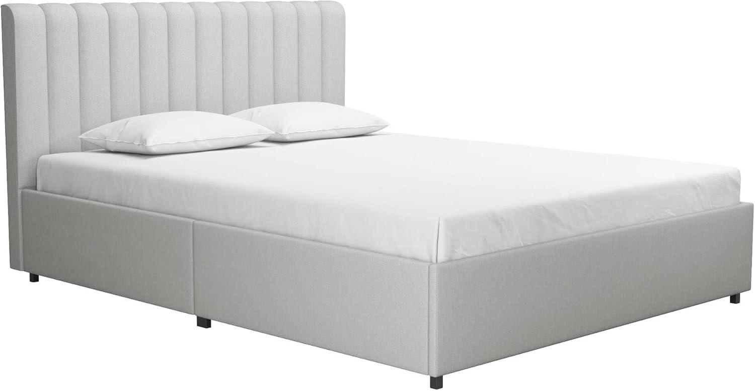 Novogratz Brittany Upholstered Unfinished Platform Storage Bed
