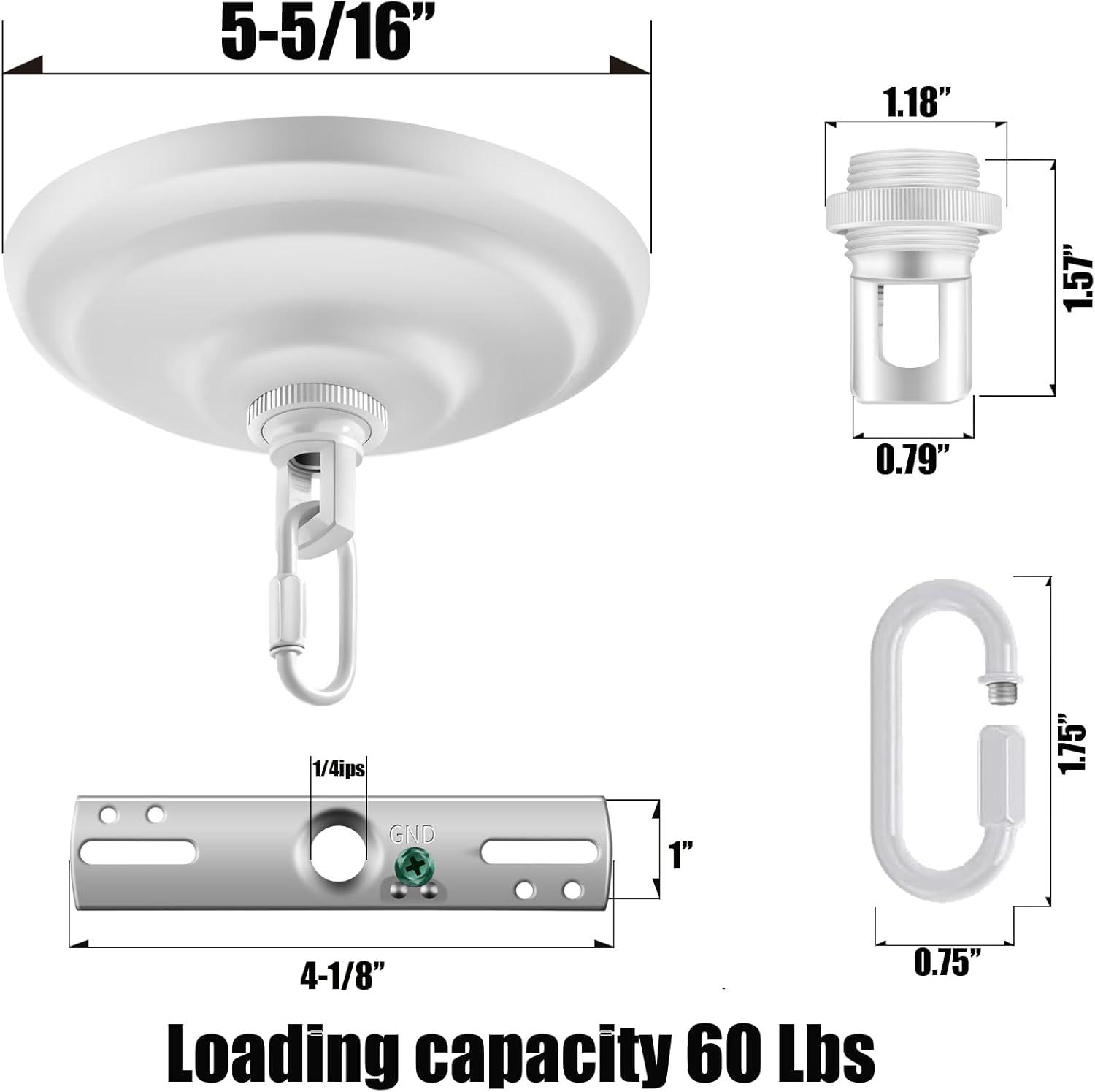 5-5/16 Inches Light Canopy Kit with Heavy Duty, Replacement Cover Plate with Mounting Hardware for Chandelier, Pendant Light, Swag Light, Ceiling Fan, Flower Basket or DIY Projects (Chrome)
