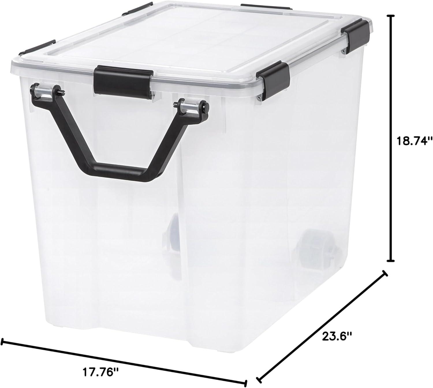 IRIS WeatherPro Plastic Storage Bin Clear with Lid