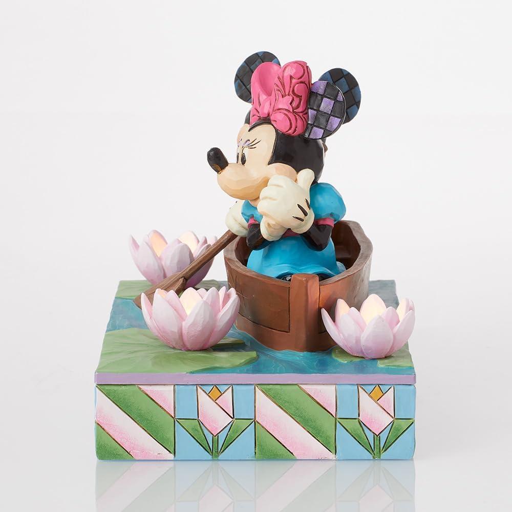 Mickey and Minnie Resin LED Rowboat Figurine, 4.5 Inch