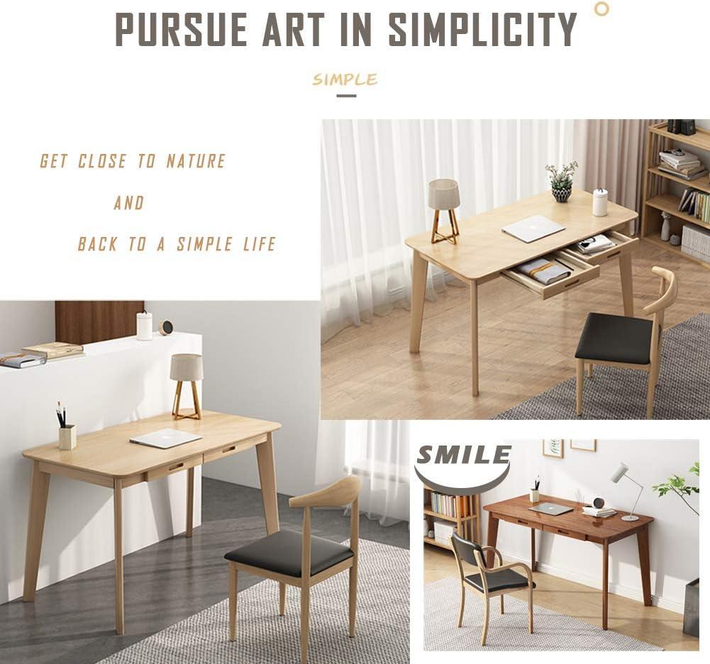 IOTXY Solid Wood Writing Desk - Home Office Workbench Desk with Drawer, 31.5" Width Laptop Computer Work Study Table in White