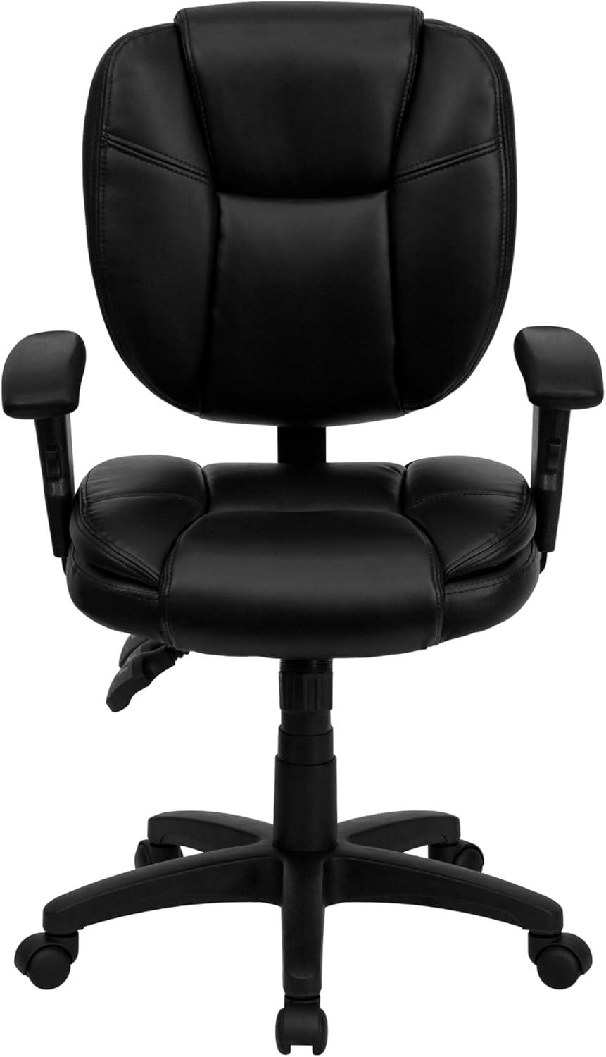 Flash Furniture Mid-Back Multifunction Swivel Ergonomic Task Office Chair with Pillow Top Cushioning and Adjustable Arms