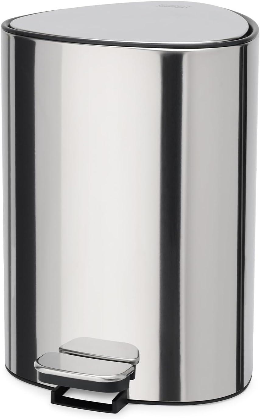 Joseph Joseph Easystore Luxe Stainless Steel 5L Step Trash Can with Integrated Liner Storage