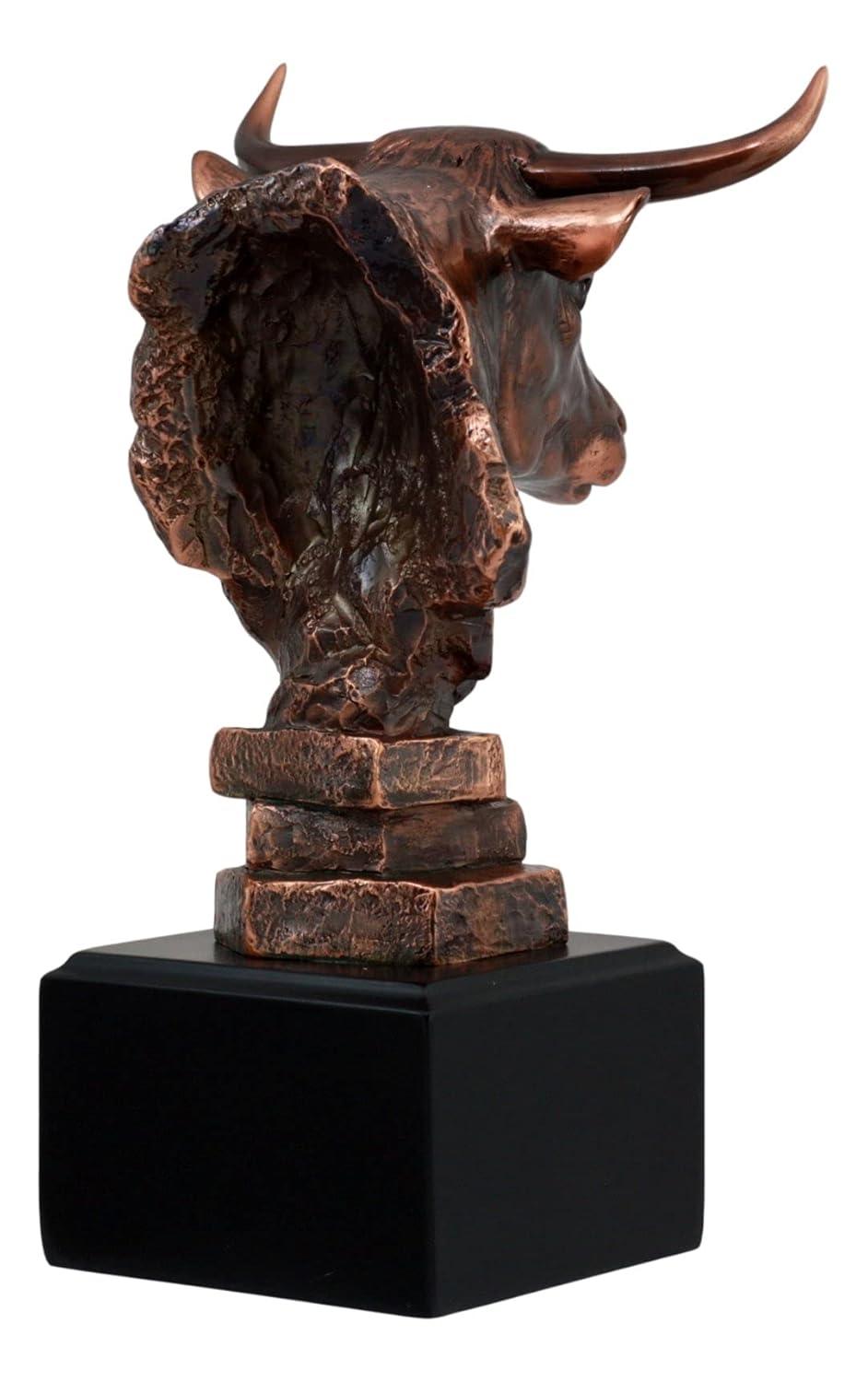 Stock Market Bull Bust - Wall Street Bronze Finish Statue Figurine