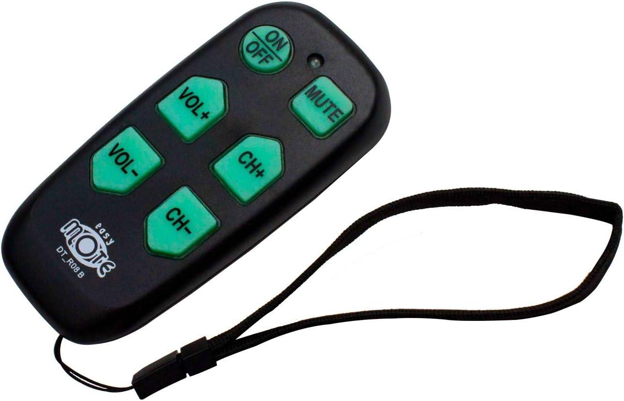 Universal Big Button TV Remote - EasyMote | DT-R08B. Backlit, Easy Use, Smart, Learning Television & Cable Box Controller, Perfect for Assisted Living Elderly Care.