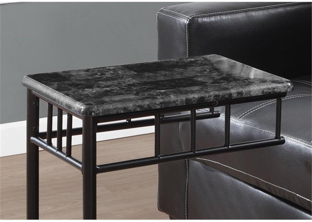 Grey Marble - Charcoal Metal Snack Table