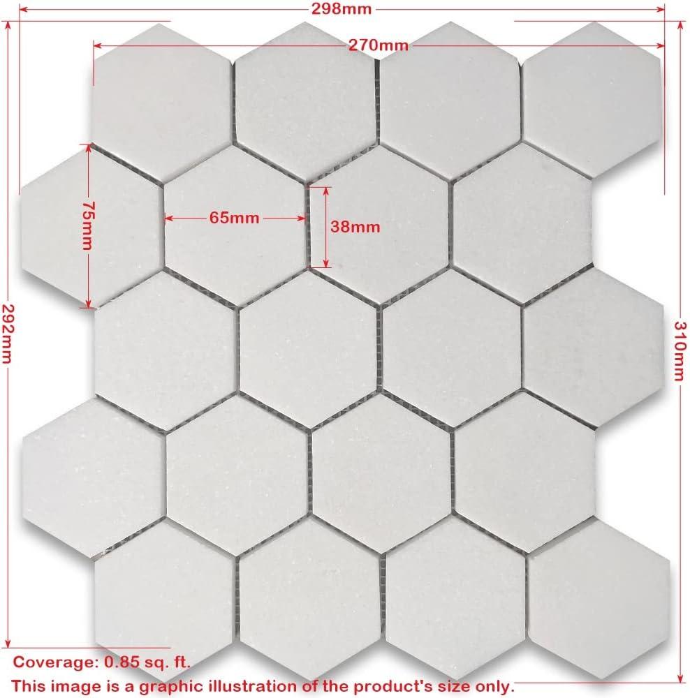 Carrara White Marble Hexagon Mosaic Tile for Bathroom and Outdoor