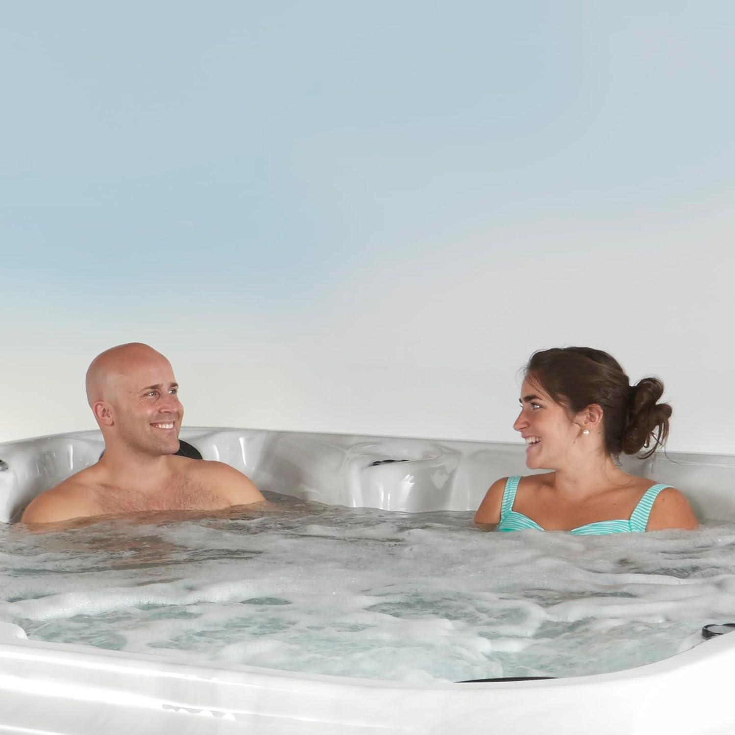 Aqualife® by Strong Spas® Grand Banks™ 5-Person 81-Jet Acrylic Lounger Hot Tub Spa, Stainless Steel Heater and Ozonator, Multi Color LED Lighting, Insulated Cover Included