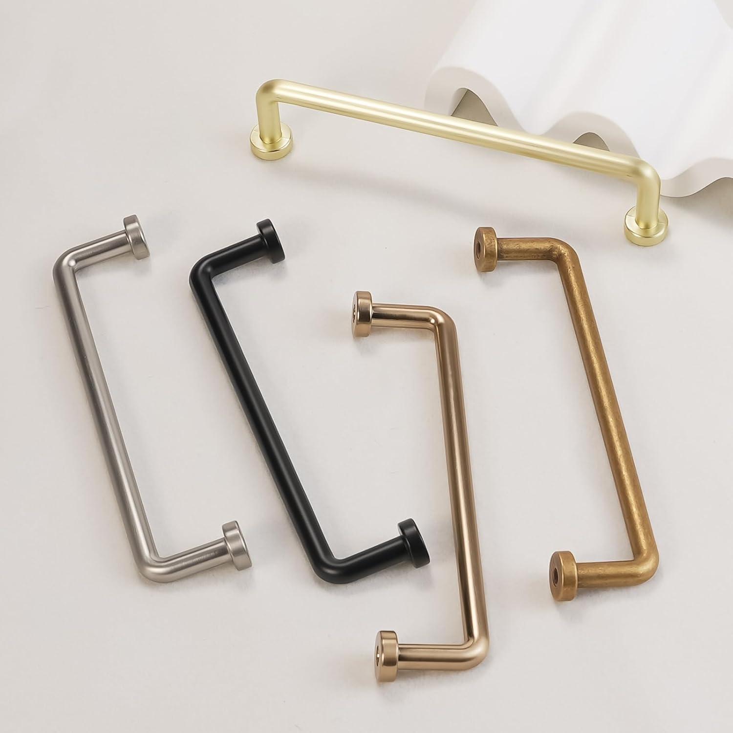 Matte Black Zinc Modern Cabinet Bar Pulls with Mounting Hardware