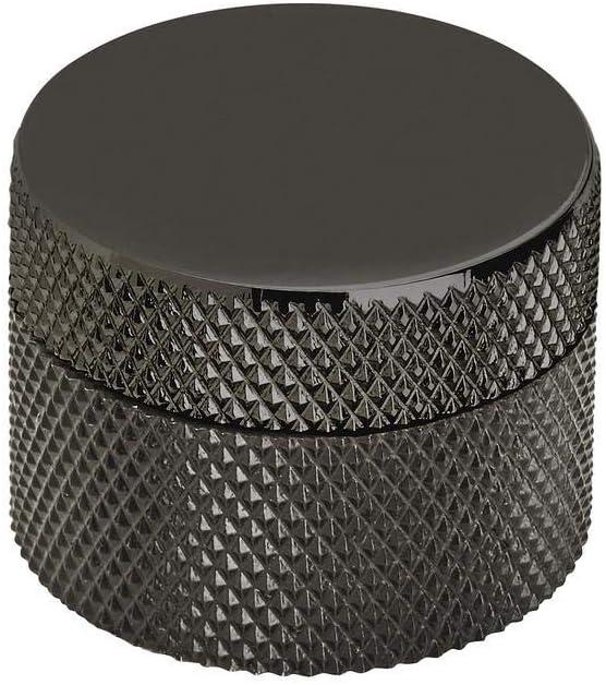 Matte Black Round Aluminum Cabinet Knob with Mounting Hardware