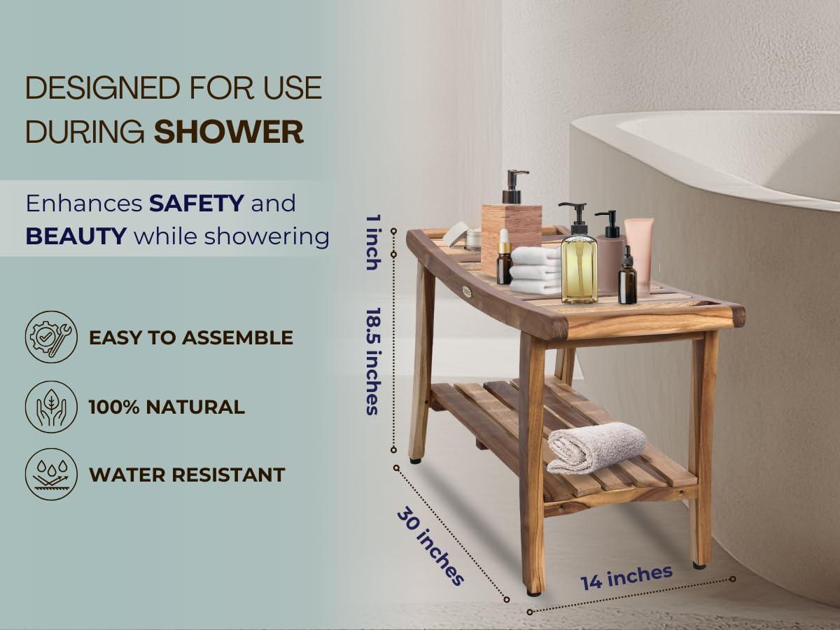 Harmony Teak Shower Bench, DecoTeak, Teak Shower Bench, Teak Shower Stool, Teak Bench Shower, Teak Wood Shower Bench, Teak Shower Seat, Wooden Shower Bench, Teak Shower Chair