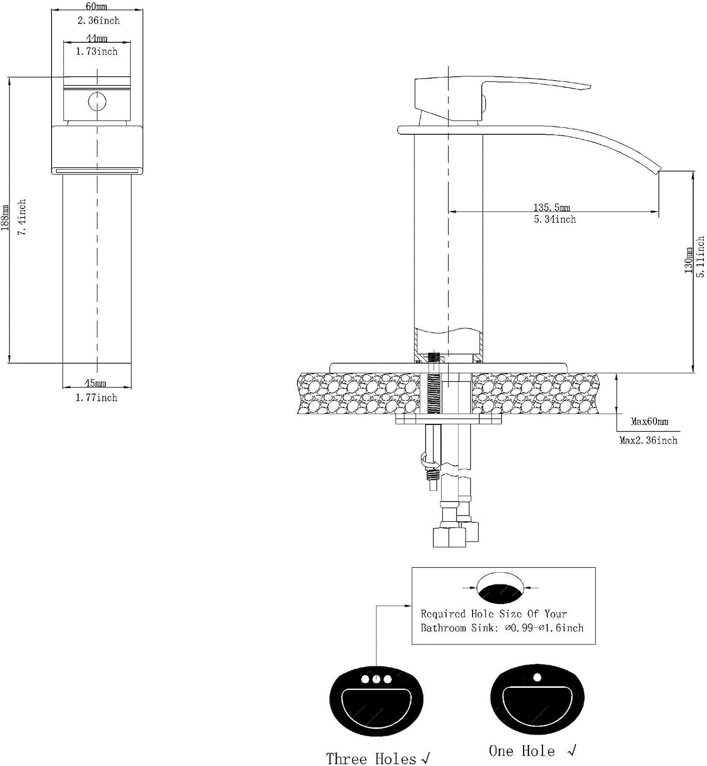 Single-Hole Single-handle Bathroom Faucet