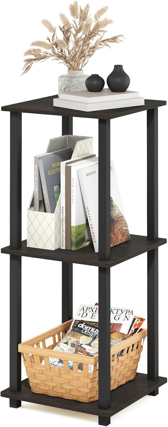 Furinno Simplistic End Table, Set of Two, Espresso/Black