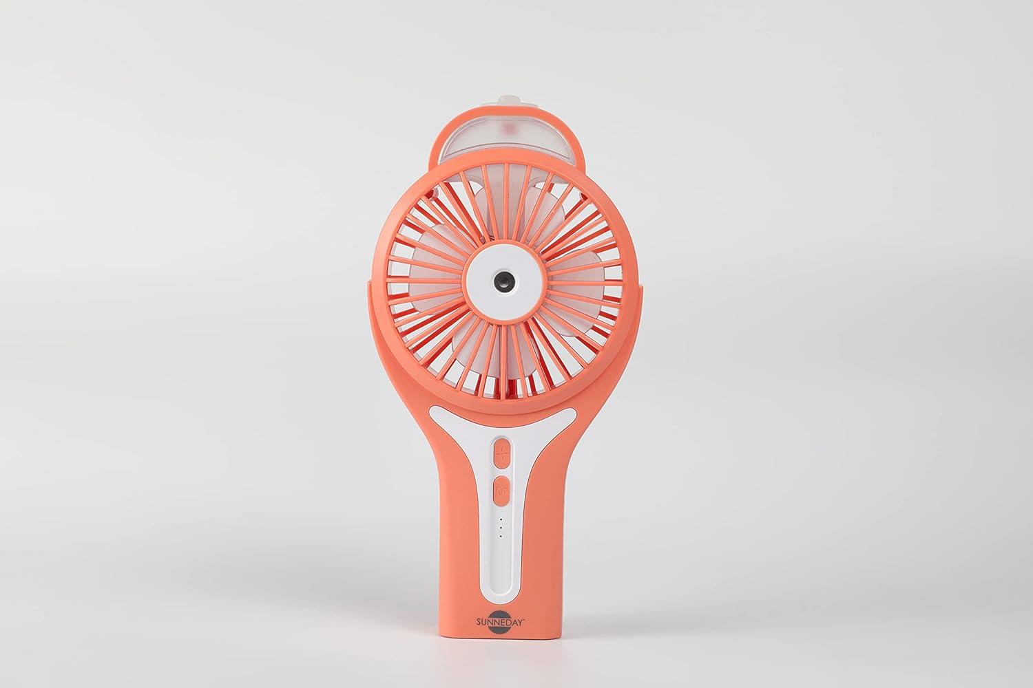 Sunneday 3" Portable Misting Fan in Coral Bell