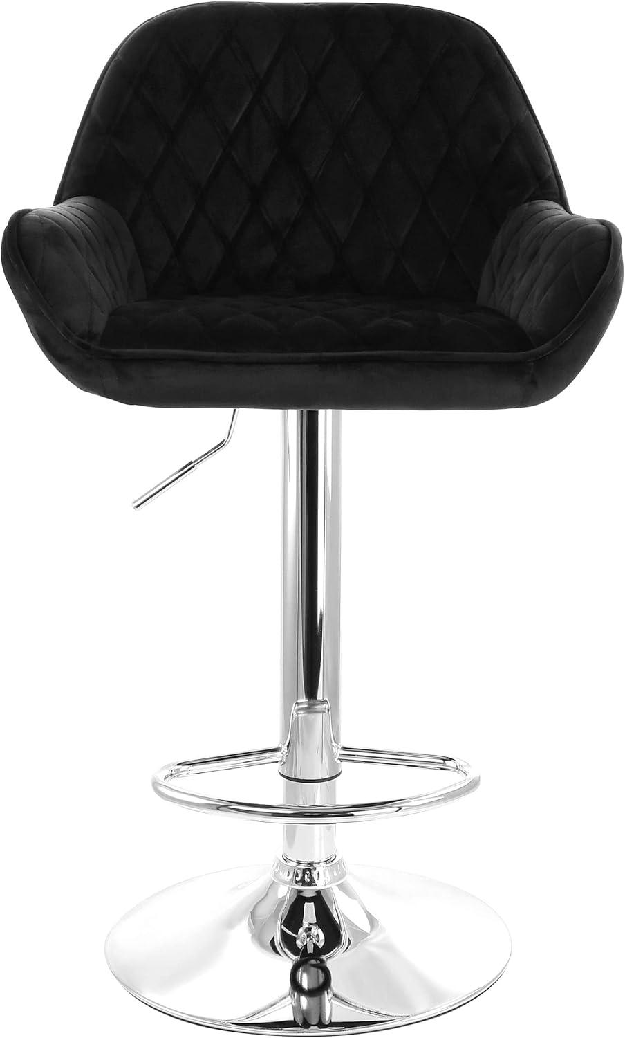 Elama 2 Piece Adjustable Velvet Bar Stool Set