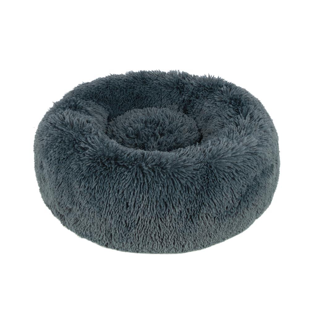 Best Pet Supplies Donut Dog Bed with Faux Fur, Anti-Anxiety Cushion, Slip-Resistant
