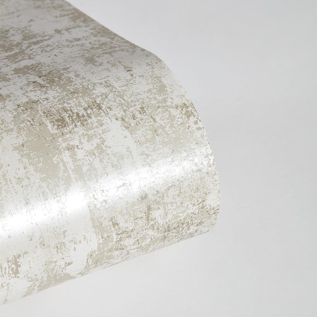 Tempaper & Co. Distressed Gold Removable Peel and Stick Wallpaper, Pearl Leaf, 28 sq ft