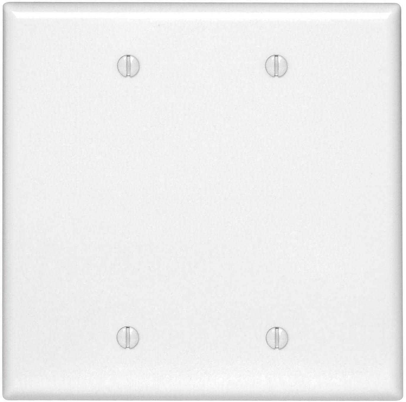 Leviton 2-Gang No Device Blank Wallplate, Midway Size - Wall mount plate (blank) - white - 2-gang