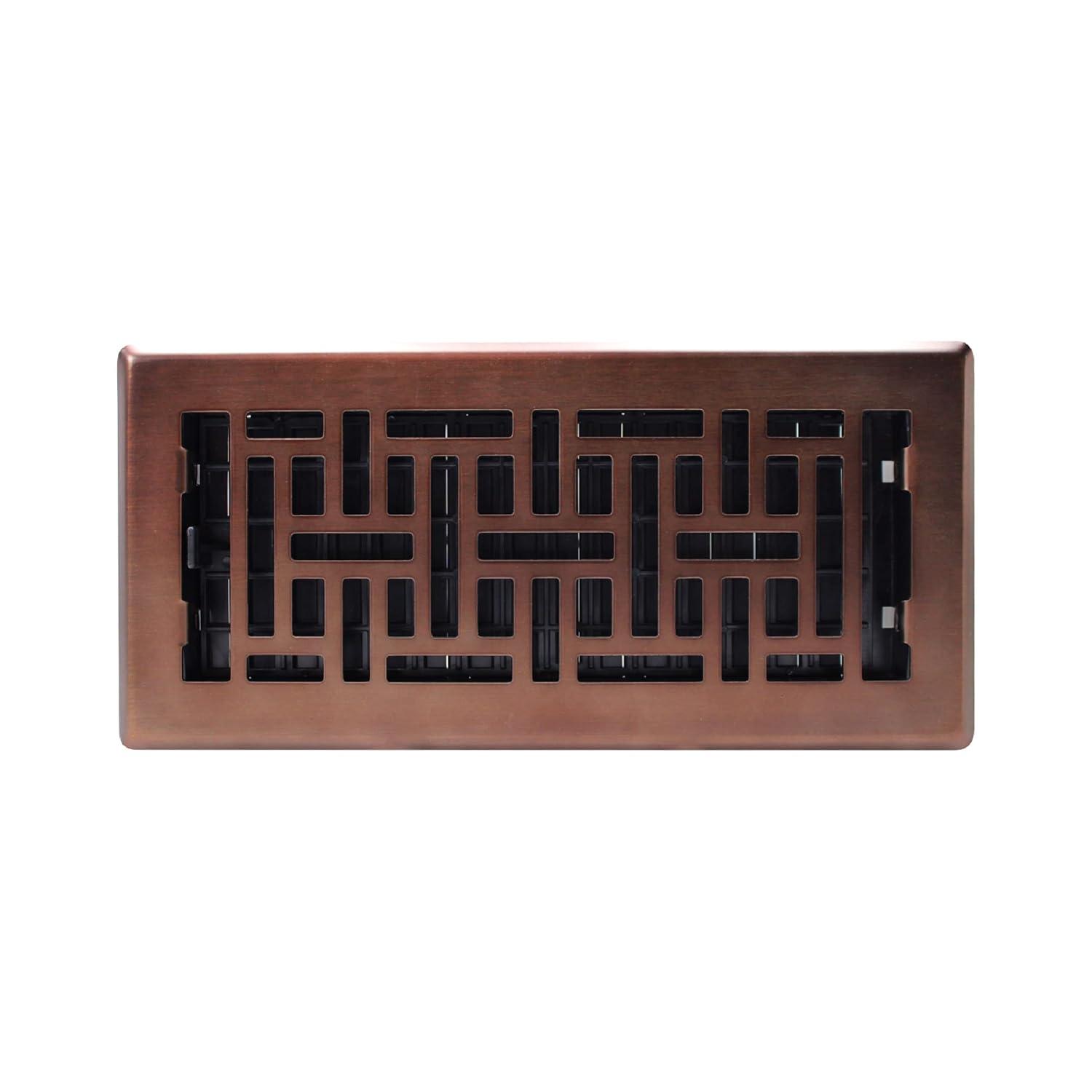 Decor Grates AJH410-RB Oriental Floor Register, 4x10 Inches, Rubbed Bronze Finish
