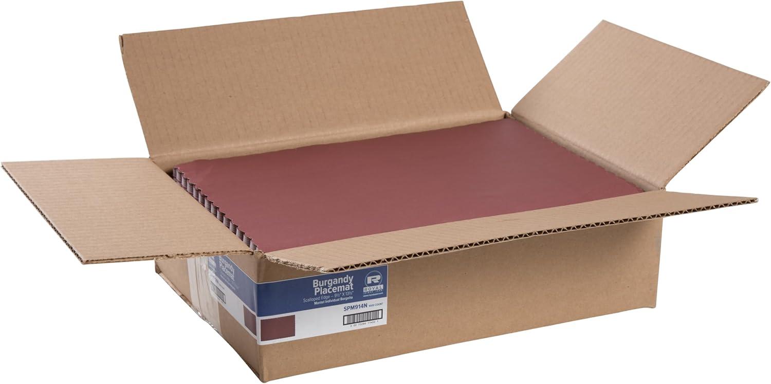 Royal Burgundy Disposable Placemat 9.25 Inch x 13.25 Inch, Package of 1000