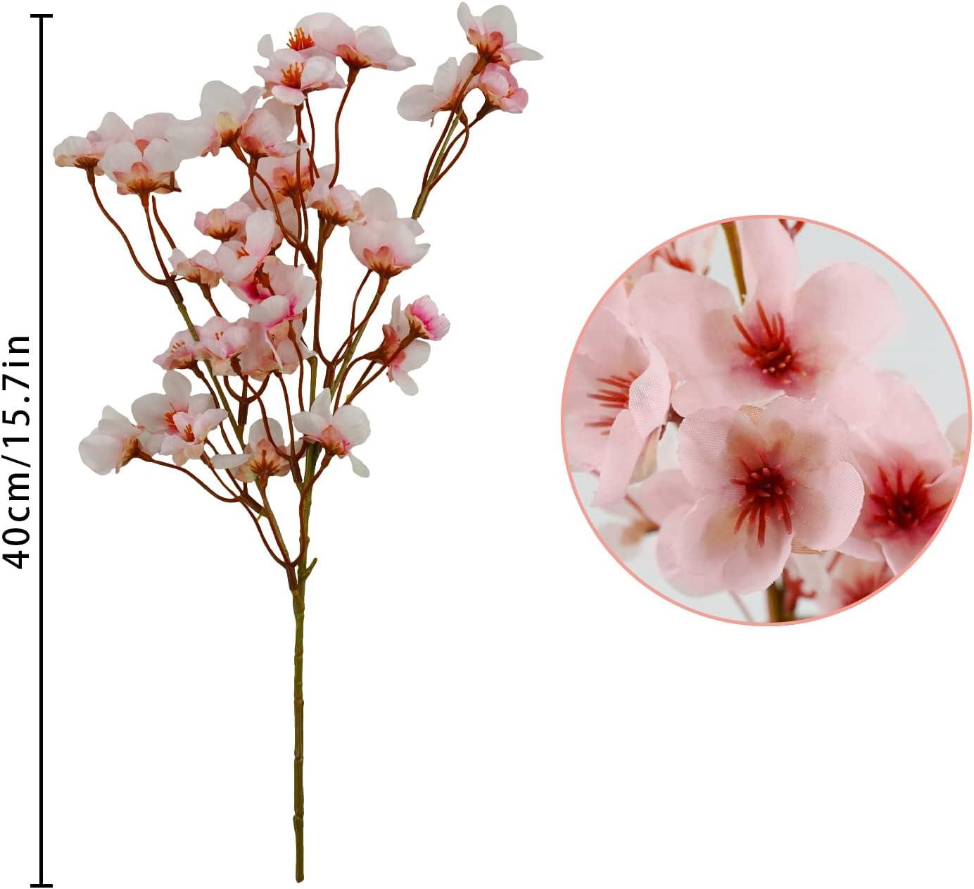 4Pcs Artificial Cherry Blossom Flower, Arrangement For DIY Garden Home Wedding Party Decor, Pink