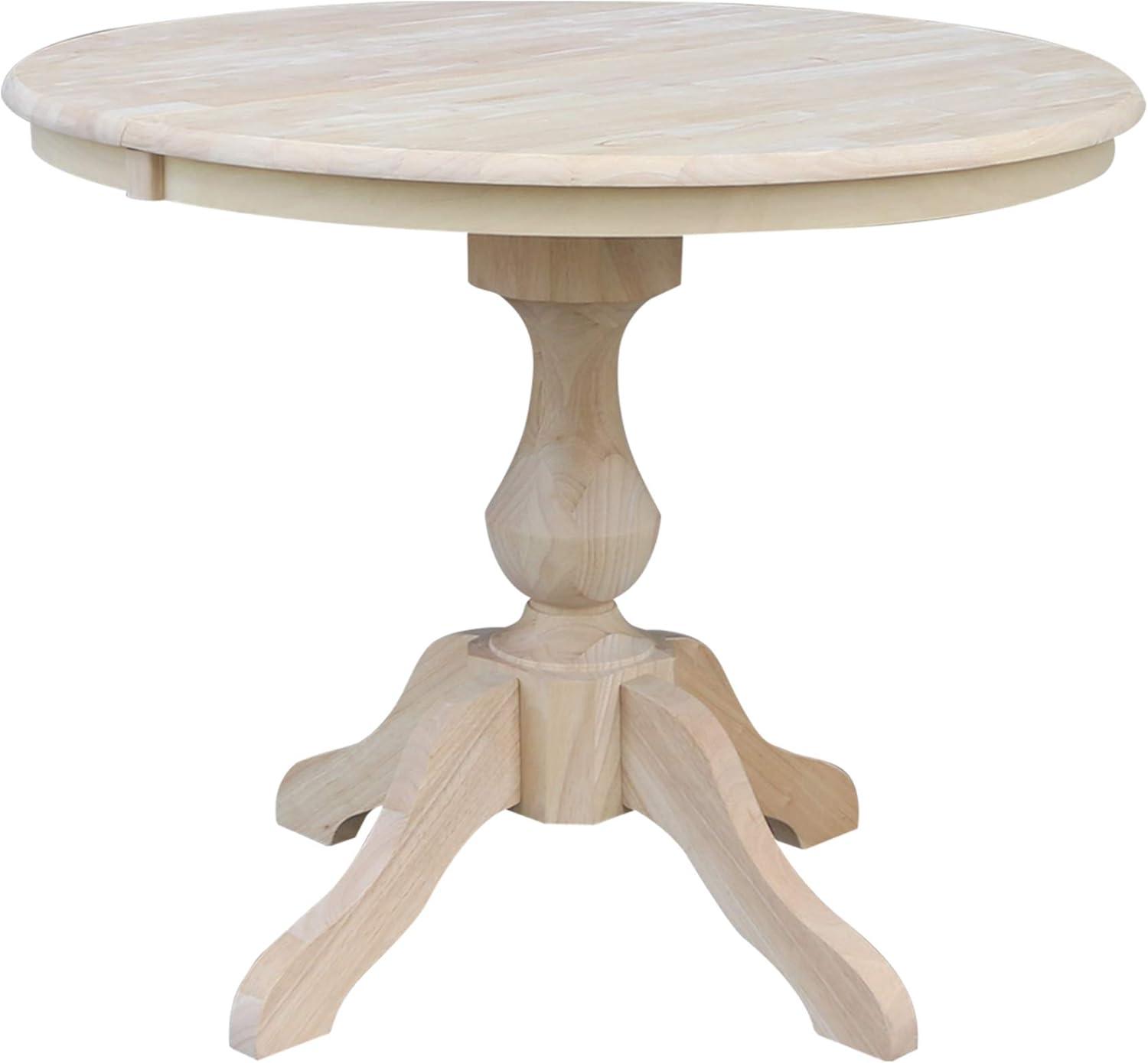 36" Kent Round Top Pedestal Dining Table with 12" Leaf - International Concepts