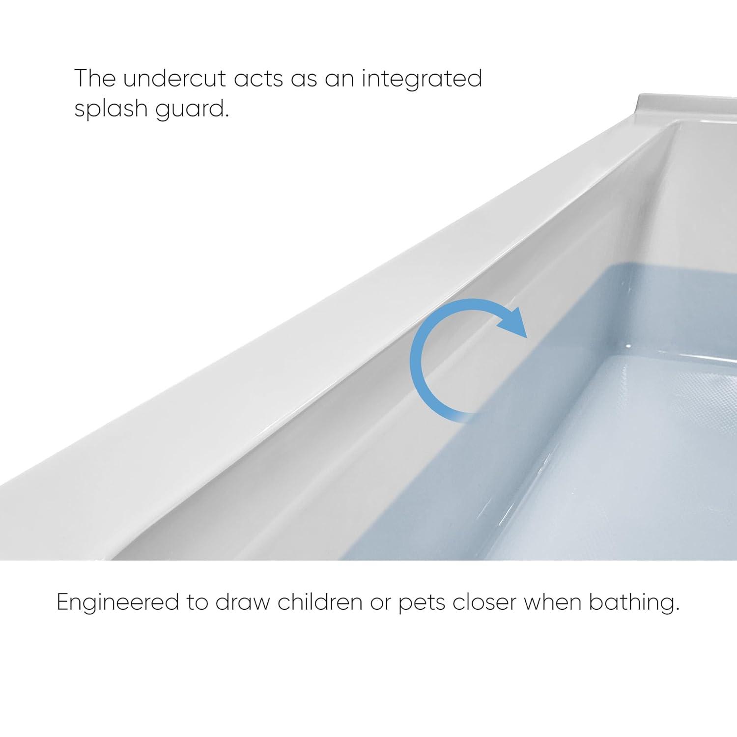 Whitehaus Collection 60" x 30" Alcove Soaking Bathtubs With Drain Hole Options