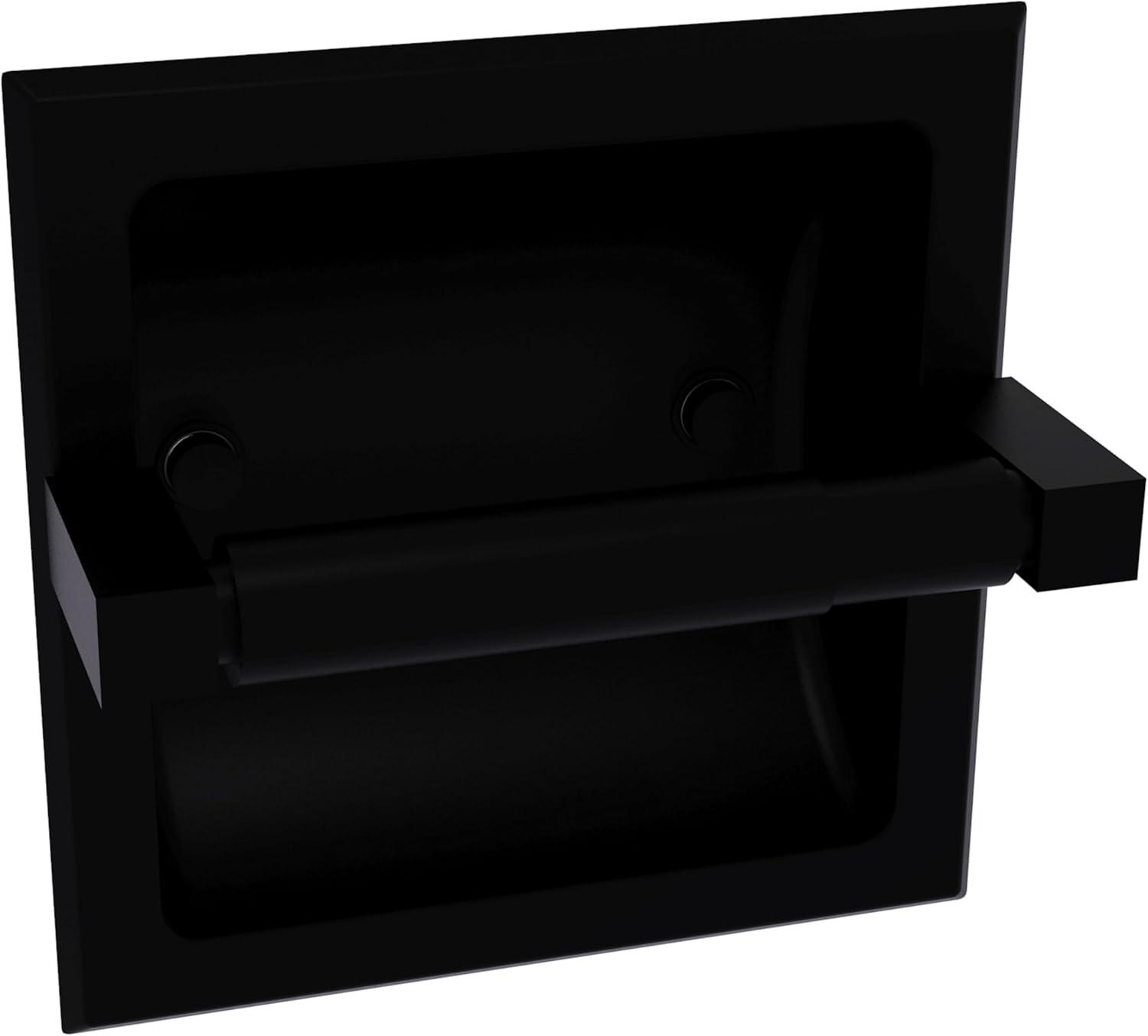 Matte Black Brass Recessed Toilet Paper Holder