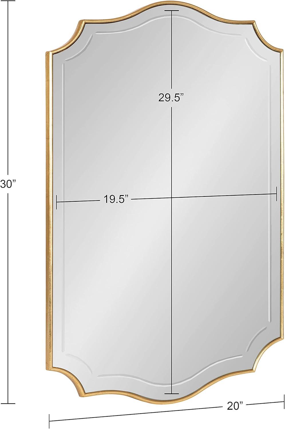 20" x 30" Hollyn Decorative Framed Wall Mirror Gold - Kate & Laurel All Things Decor: Chic Scalloped Edge, Hangs Both Ways