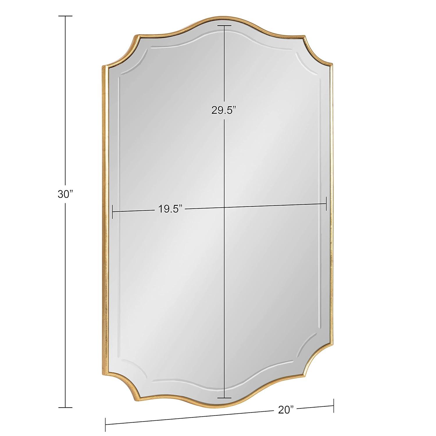 20" x 30" Hollyn Decorative Framed Wall Mirror Gold - Kate & Laurel All Things Decor: Chic Scalloped Edge, Hangs Both Ways
