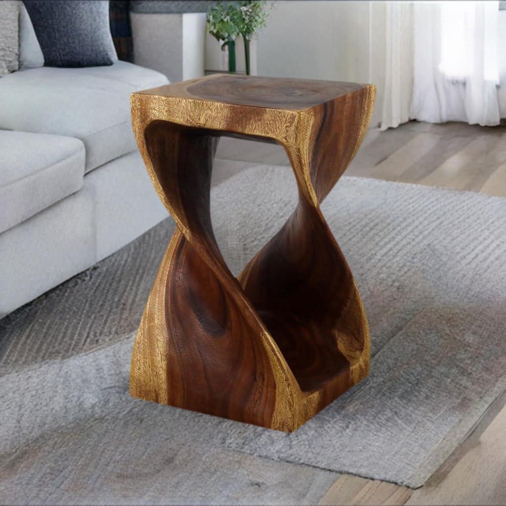Haussmann® Original Wood Twist Stool 12 X 12 X 20 In High Walnut Oil