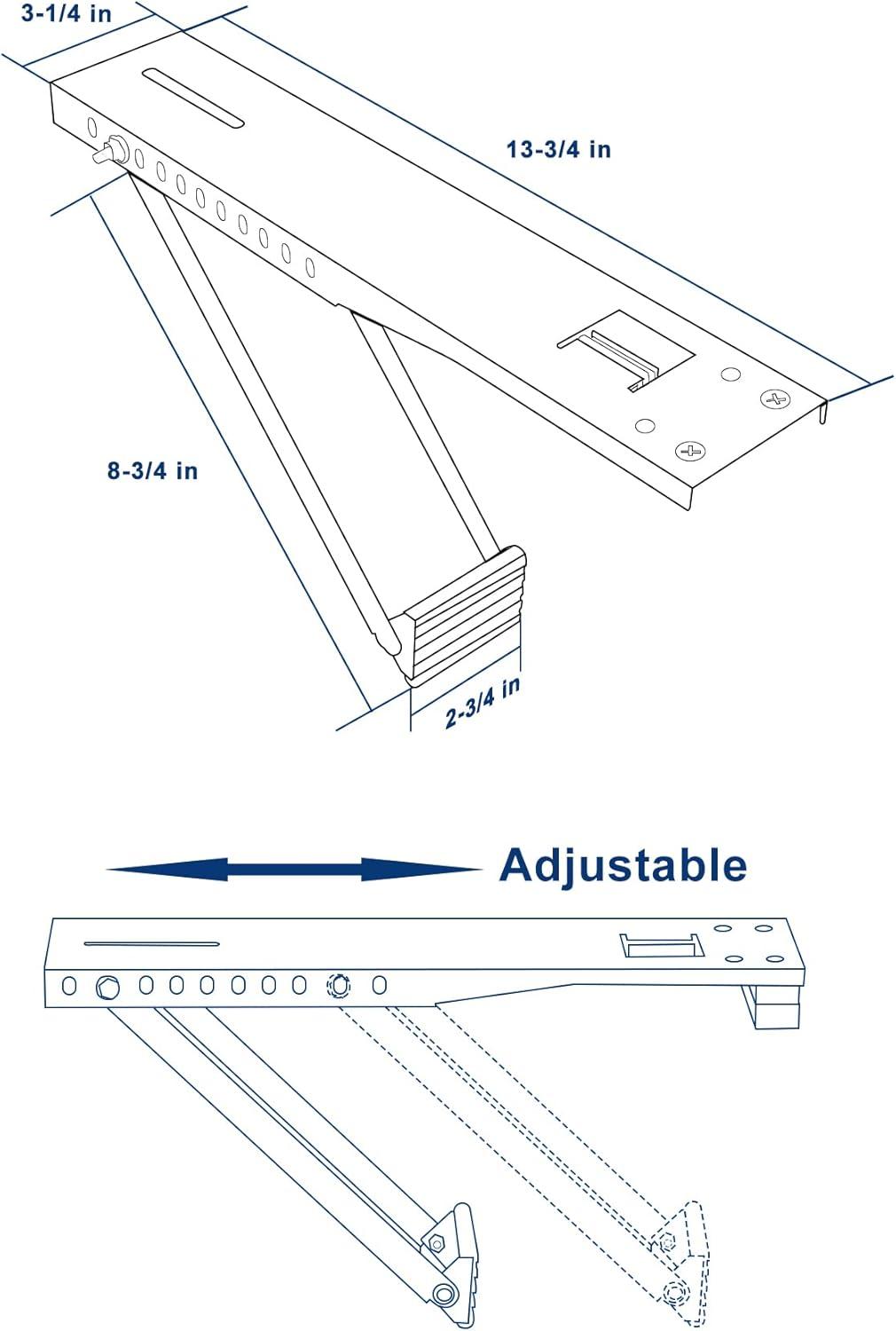 Universal White Steel Window AC Support Bracket