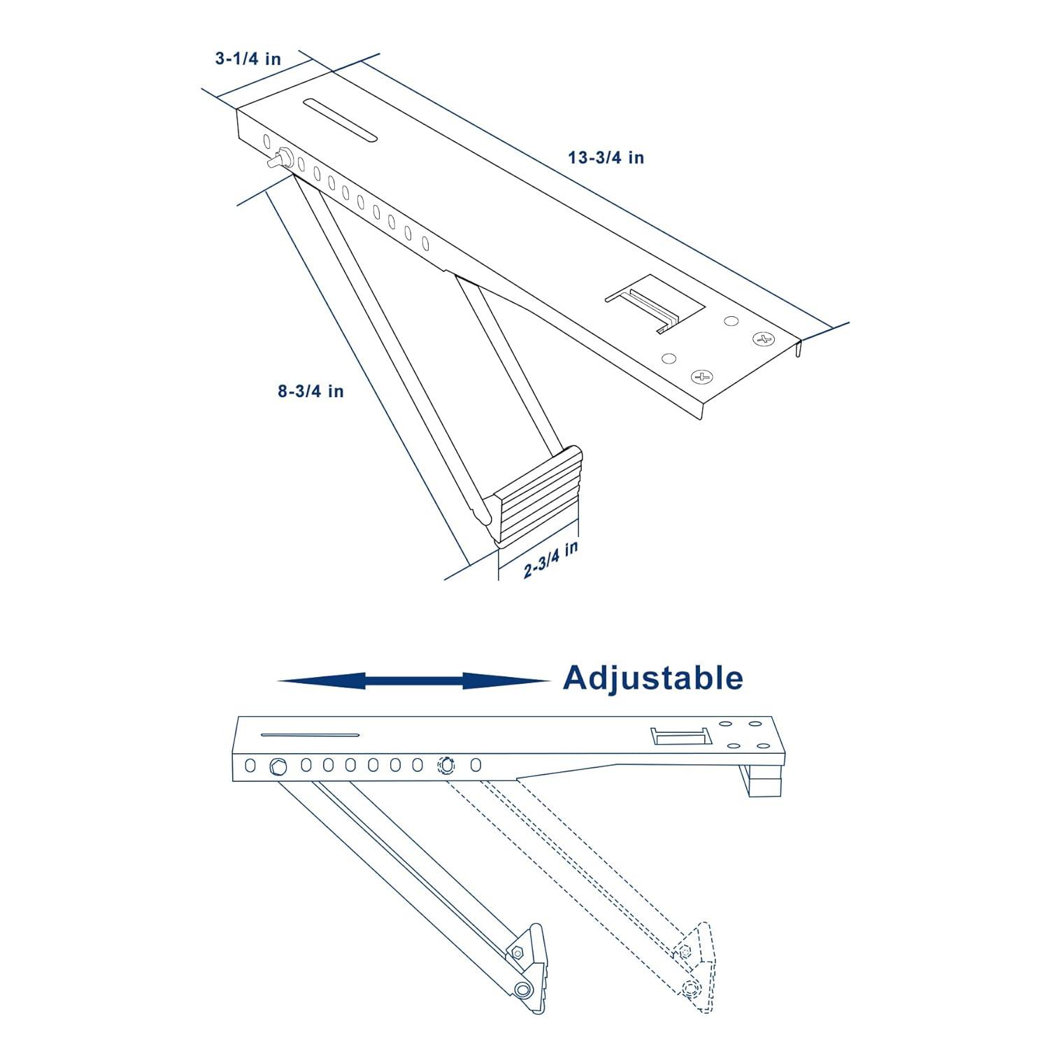 Window Air Conditioner Bracket, Light Duty Support Bracket, Up to 85 lbs, Universal to Fit 5,000 to 12,000 BTU AC Units