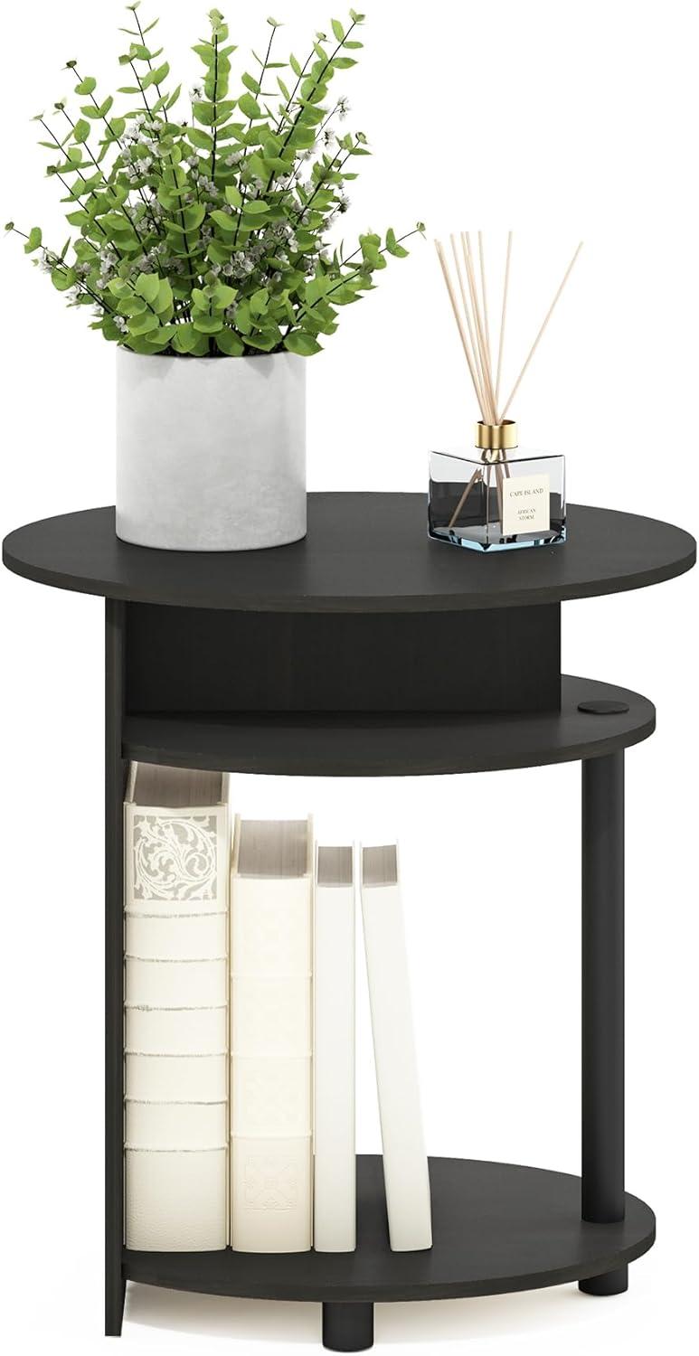 Furinno 15080WNBK JAYA Simple Design Oval End Table, Walnut